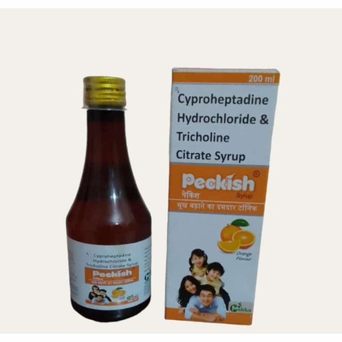 Peckish syrup - 200ml Cyproheptadine hydrochloride and tricholine citrate syrup